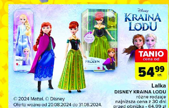 Lalka frozen błyszcząca elza Mattel promocja