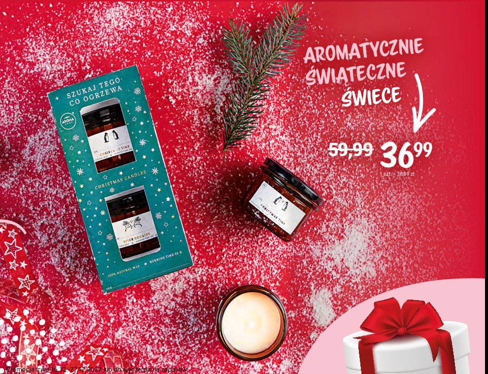 艢wieca w szkle christmas time Aroma home promocja