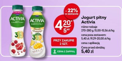 Jogurt pitny Activia różne rodzaje promocja w Żabka