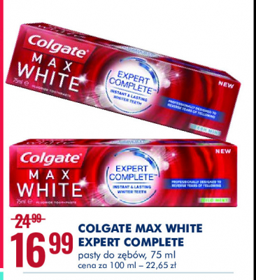 Pasta do z臋b贸w mild mint Colgate max white expert complete promocja