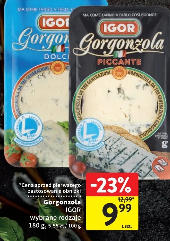 Ser gorgonzola dolce Igor promocja