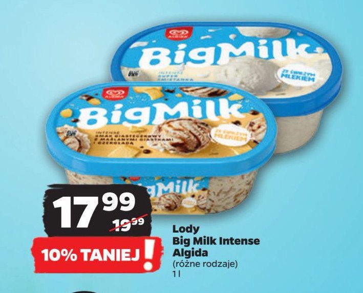 Lody ciasteczko intense Algida big milk promocja