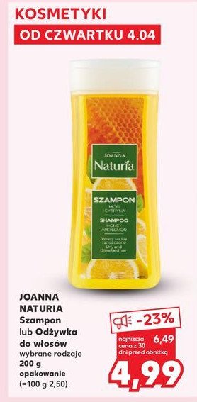 Odżywka do włosów miód i cytryna Joanna naturia włosy promocja