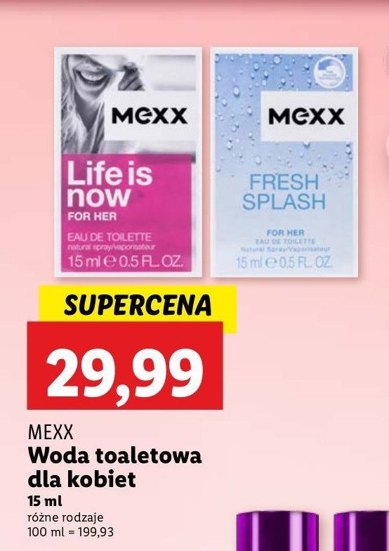 Woda toaletowa Mexx fresh splash for her promocja