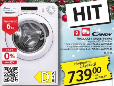 Pralka CS4 1262DE/1-S 6KG Candy 162544 promocja w Selgros