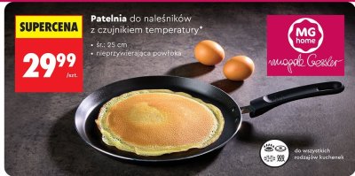 Patelnia do naleśników z czujnikiem temperatury MG Home Magda Gessler 25 cm promocja w Biedronka