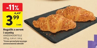 Rogalik z serem i szynką VANDEMOORTELE 105 g promocja w Intermarche