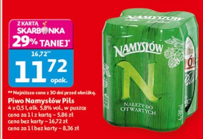 Piwo Namysłów Pils promocja w Auchan