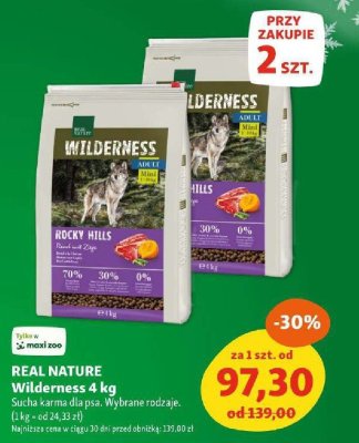 Karma sucha REAL NATURE Wilderness 4 kg promocja w MAXI ZOO