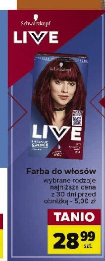 Farba do włosów red passion 043 Schwarzkopf live intense colour promocja