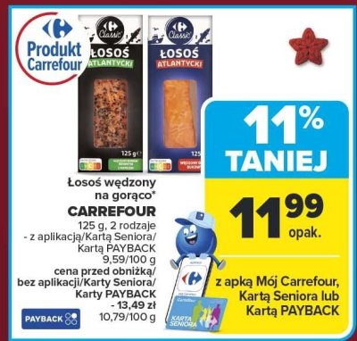 Łosoś wędzony na gorąco Carrefour, 2 rodzaje promocja w Carrefour Market