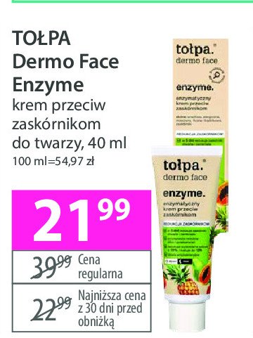 Enzymatyczny krem przeciw zaskórnikom Tołpa dermo body enzyme promocja