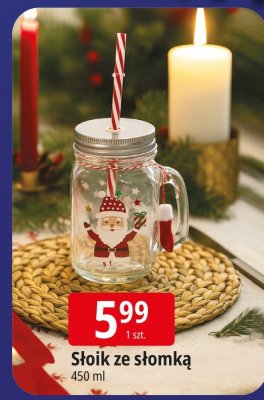 Słoik ze słomką promocja w Leclerc