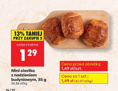 Mini ciastko z nadzieniem budyniowym, 35 g promocja w Biedronka