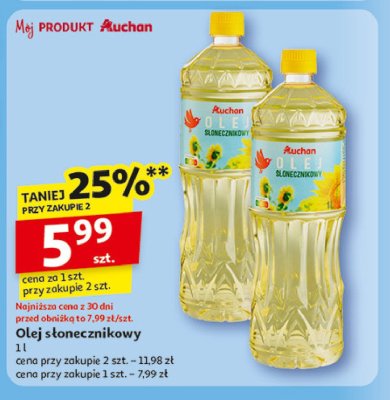 Olej słonecznikowy Auchan promocja
