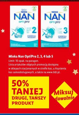 Mleko Nan OptiPro 2, 3, 4 lub 5 promocja w Lidl