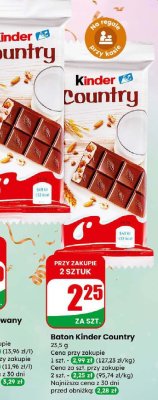 Baton Kinder Country promocja w Dino