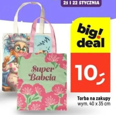 Torba na zakupy 40x35 cm promocja w Dealz