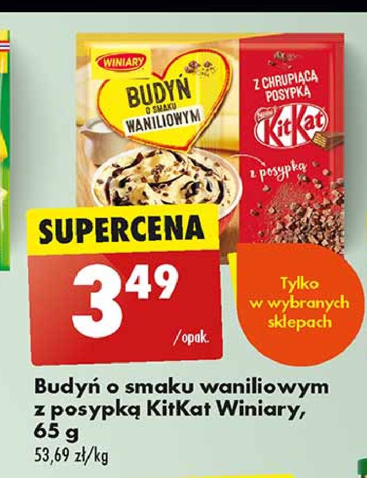 Budyń waniliowy z chrupiącą posypką kitkat Winiary budyń promocja