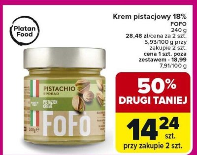 Krem pistacjowy 18% FOFO  promocja w Carrefour