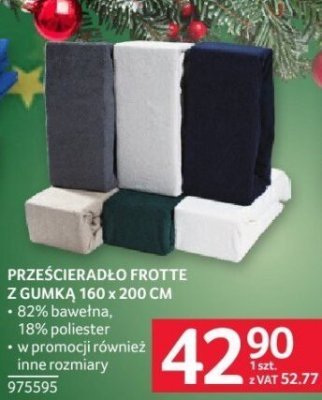 Prześcieradło Frotte z gumką 160 x 200 cm promocja w Selgros