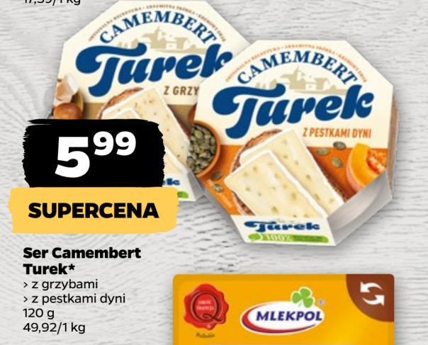 Ser camembert z prażonymi pestkami dyni Turek naturek Turek 123 promocja