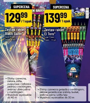 Fajerwerki Zestaw rakiet Black Gazer Super Power 1 opak. - 12 szt. promocja w POLOmarket