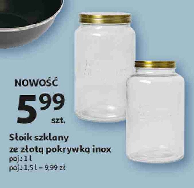 Słoik ze złotą pokrywką 1.5 l promocja