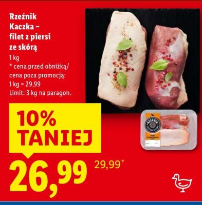 Rzeźnik Kaczka - filet z piersi ze skórą promocja w Lidl