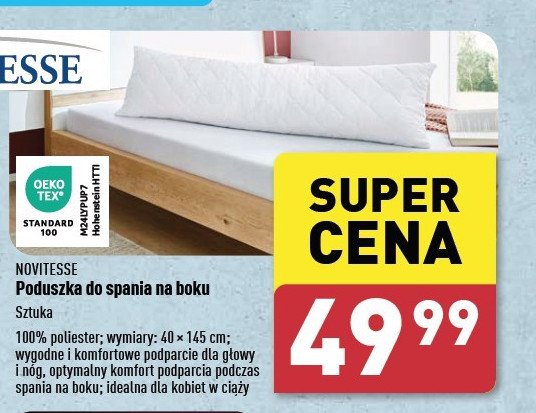 Poduszka do spania na boku 40 x 145 cm Novitesse promocja