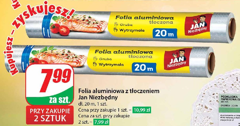 Folia aluminiowa z tłoczeniem 20 m Jan niezbędny promocja