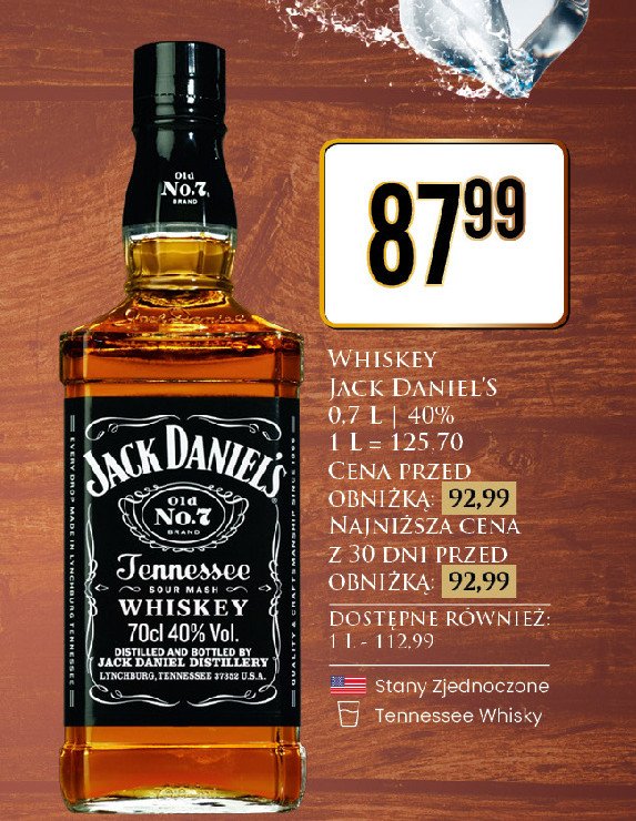 Whiskey Jack daniel's old no. 7 promocja w Dino