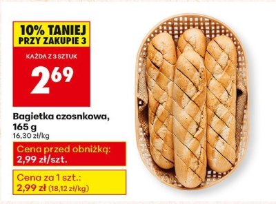 Bagietka czosnkowa, 165 g Biedronka promocja w Biedronka