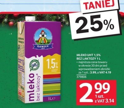 Mleko UHT 1,5% bez laktozy 1 l promocja w Selgros