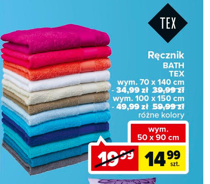 Ręcznik 100 x 150 cm bath Tex promocja