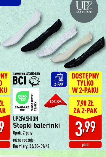 Stopki damskie Up2fashion promocja w Aldi