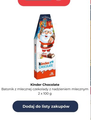 Batonik z mlecznej czekolady z nadzieniem mlecznym 2x100 g promocja w Auchan