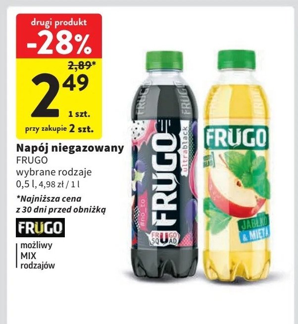 Napój jabłko mięta Frugo promocja