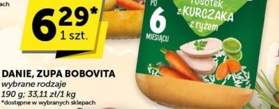 Danie, zupa BoboVita wybrane rodzaje promocja w Groszek