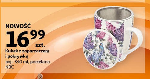 Kubek porcelanowy z zaparzaczem 340 ml promocja