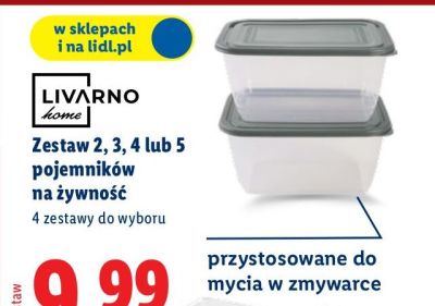 Zestaw 2, 3, 4 lub 5 pojemników na żywność promocja w Lidl