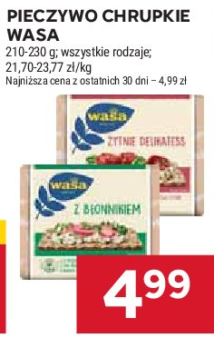 Pieczywo z błonnikiem Wasa promocja