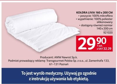 Kołdra Livia 160 x 200 cm promocja w Selgros