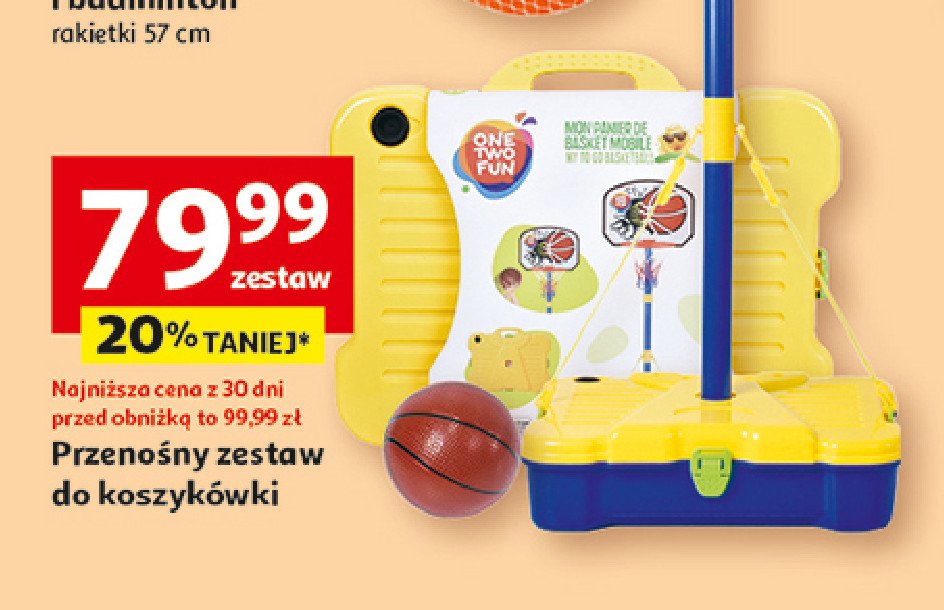 Przenośny zestaw do koszykówki One two fun promocja w Auchan