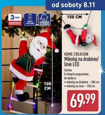 Mikołaj na drabinie/linie LED  promocja w Aldi