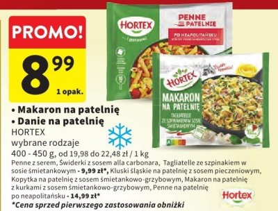 Makaron na patelnię HORTEX wybrane rodzaje promocja w Intermarche