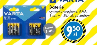 Baterie cynkowo-węglowe Varta AAA promocja w Tedi