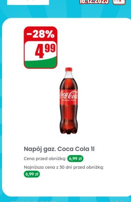 Napój gazowany Coca Cola 1l promocja w Dino