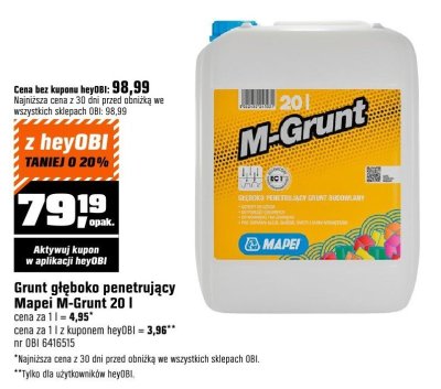 Grunt głęboko penetrujący Mapei M-Grunt 20 l promocja w OBI