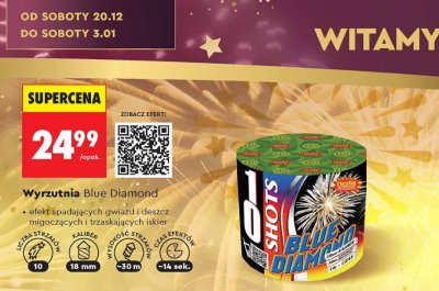 Wyrzutnia fajerwerków Blue Diamond promocja w Biedronka